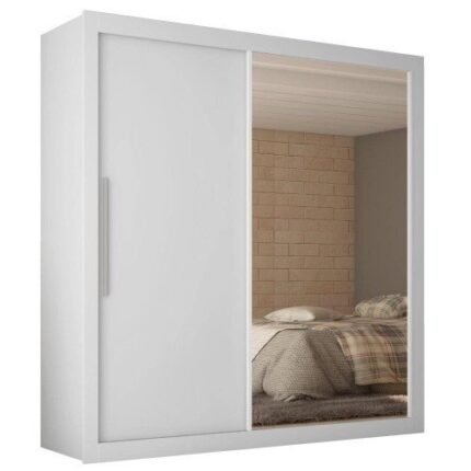 Guarda Roupas 2 Portas Solteiro Real Branco Acetinado