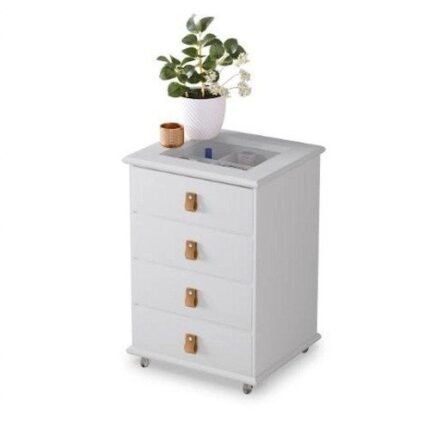 Mesinha De Cabeceira p Decoração De Quarto Rossi Mdf Branco