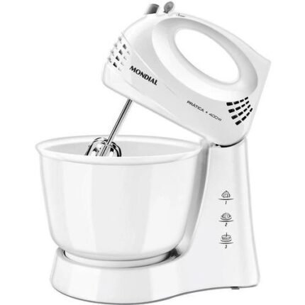 Batedeira Prática Mondial B-44-W 3 Velocidades Branco - 127v